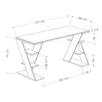 Mourah Papillon Working Table With Storage - White - 2 Years Warranty