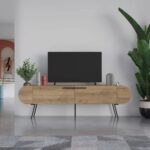 Mourah Capsule Tv Stand Up To 65 Inches With Storage - Brown - 2 Years Warranty