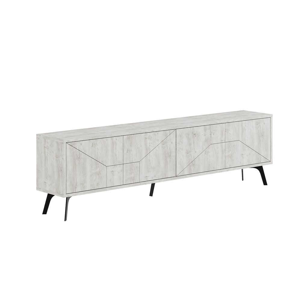 Mourah Dune Tv Stand Up To 70 Inches With Storage - Ancient White - 2 Years Warranty - Image 2