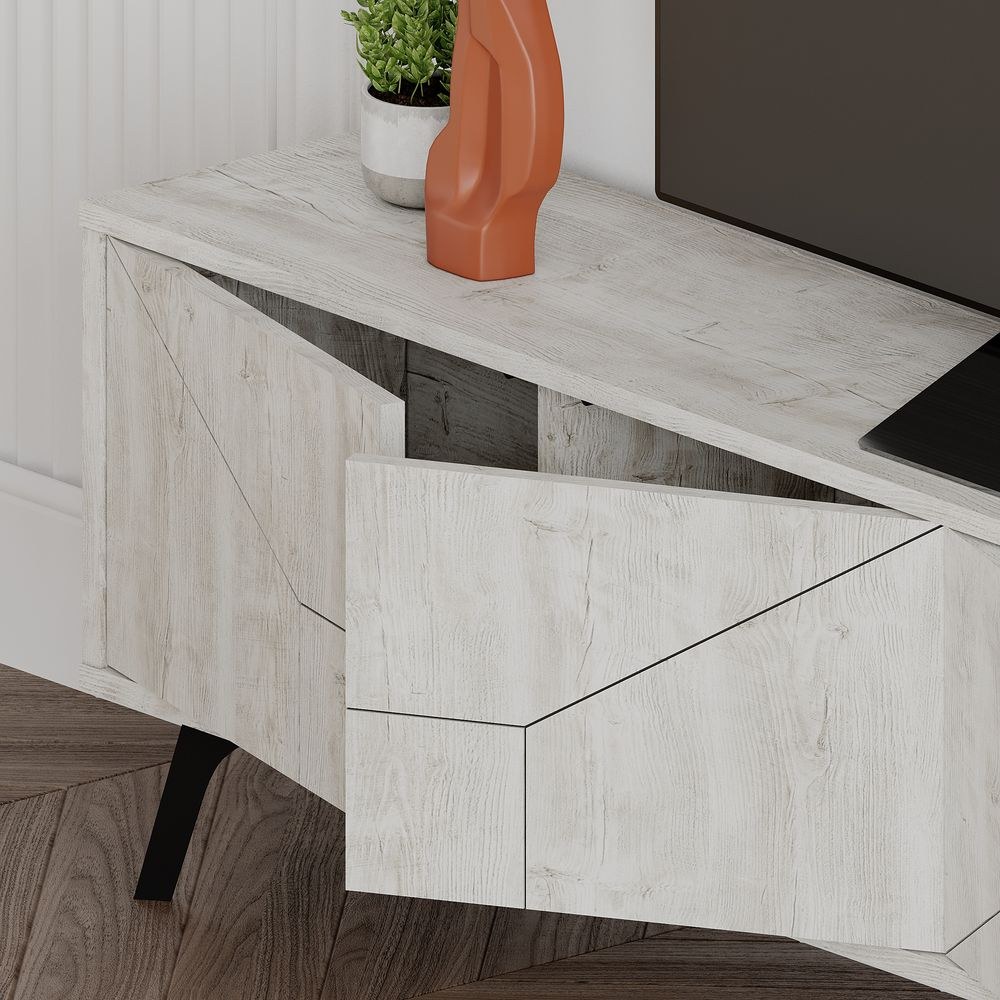 Mourah Dune Tv Stand Up To 70 Inches With Storage - Ancient White - 2 Years Warranty - Image 5