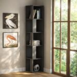 Mourah Piano Corner Bookcase - Dark Grey - 2 Years Warranty