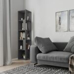 Mourah Piano Corner Bookcase - Dark Grey - 2 Years Warranty