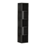 Mourah Piano Corner Bookcase - Dark Grey - 2 Years Warranty