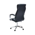 Ergonomic Office Chair, Computer Desk Chair, PU material, Steel Structure, Smooth lumbar support with adjustable Height BLACK
