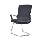 Modern Visitor Back Office Chair Ergonomic Executive Chair Computer Chair, Metal Base Chair Visitors Waiting Room Chair, Conference Chair, Home Office, Guest Office Chair Black