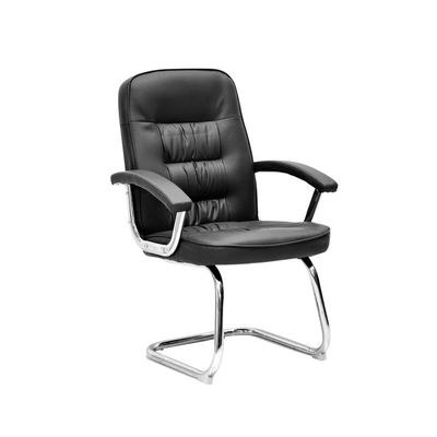 Modern Visitor Back Office Chair Ergonomic Executive Chair Computer Chair, Metal Base Chair Visitors Waiting Room Chair, Conference Chair, Home Office, Guest Office Chair Black