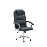 Ergonomic Office Chair, Computer Desk Chair, PU material, Steel Structure, Smooth lumbar support with adjustable Height BLACK