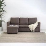 Lara 3-Seater Fabric Left & Right Reversible Corner Sofa - Brown - With 2-Year Warranty