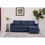 Lara 3-Seater Fabric Left & Right Reversible Fabric Corner Sofa - Blue - With 2-Year Warranty