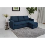 Lara 3-Seater Fabric Left & Right Reversible Fabric Corner Sofa - Blue - With 2-Year Warranty