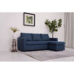 Lara 3-Seater Fabric Left & Right Reversible Fabric Corner Sofa - Blue - With 2-Year Warranty