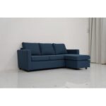 Lara 3-Seater Fabric Left & Right Reversible Fabric Corner Sofa - Blue - With 2-Year Warranty