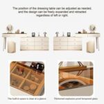 Dressing Table Makeup Vanity Table Large Bedroom Dressing Storage Drawers Cabinet Mirror and Stool - white