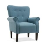 Lamazi Versatile Teak Wood Armchair with Soft Molfino Upholstery