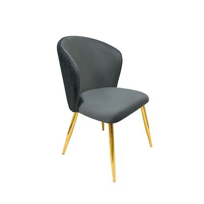 Maple Home Modern Velvet Dining Armless chair Queen Curved Backrest Golden Metal Frame Nordic Leisure Kitchen Living Indoor Parties Functional Furniture - Image 2