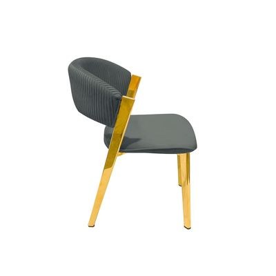 Maple Home Modern Velvet Dining Armless chair Queen Curved Backrest Golden Metal Frame Nordic Leisure Kitchen Living Indoor Parties Functional Furniture - Image 3