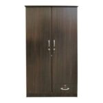 2 Door Wooden Wardrobe Cabinet Cupboard Engineered Wood Perfect Modern Stylish Heavy Duty (WENGE)
