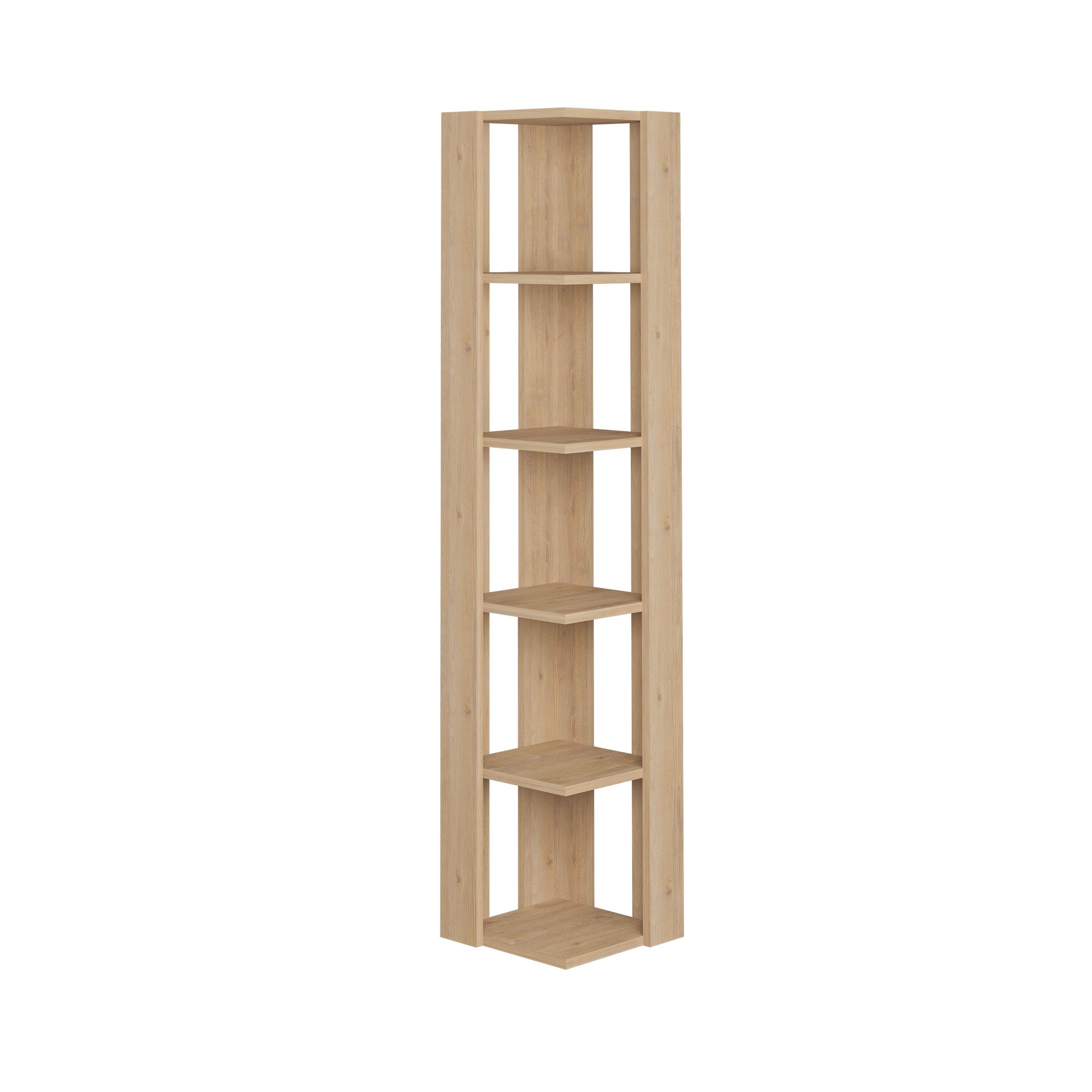 Mourah Nati Corner Bookcase - Oak - 2 Years Warranty - Image 2