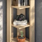 Mourah Nati Corner Bookcase - Oak - 2 Years Warranty