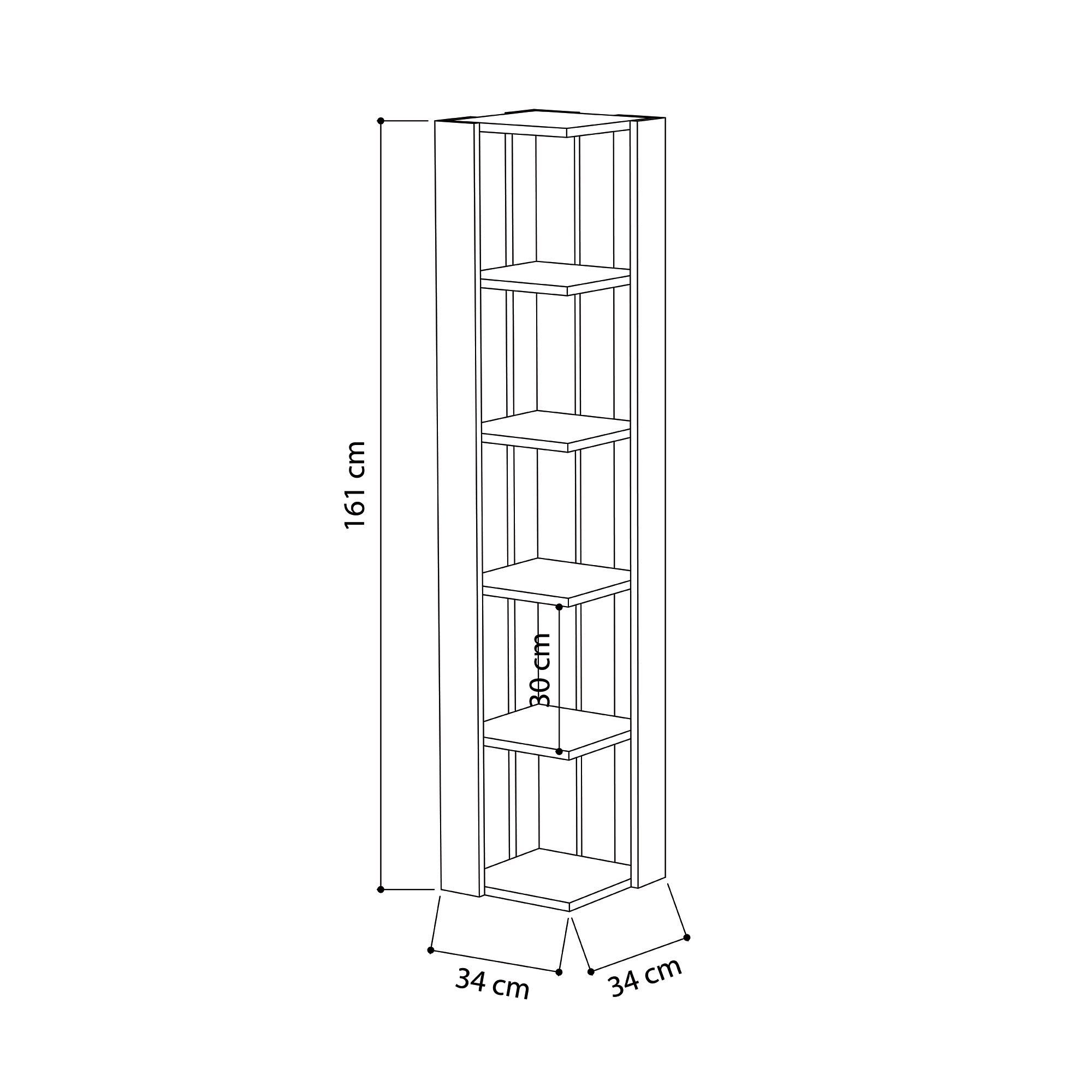 Mourah Nati Corner Bookcase - Oak - 2 Years Warranty - Image 5