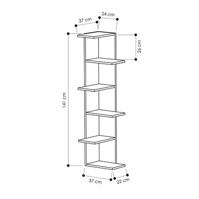 Mourah Saso Corner Bookcase - Oak/Oak - 2 Years Warranty - Image 3