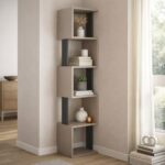 Mourah Piri Bookcase - Light Mocha /Dark Grey - 2 Years Warranty
