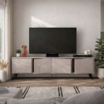 Mourah Dune Tv Stand Up To 70 Inches With Storage - Light Mocha - 2 Years Warranty