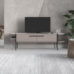 Mourah Otis Tv Stand Up To 65 Inches With Storage - Light Mocha/White - 2 Years Warranty