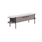 Mourah Otis Tv Stand Up To 65 Inches With Storage - Light Mocha/White - 2 Years Warranty