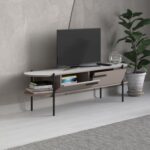 Mourah Otis Tv Stand Up To 65 Inches With Storage - Light Mocha/White - 2 Years Warranty