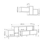 Mourah Hermes Tv Unit Up To 50 Inches With Storage - White Marble - 2 Years Warranty