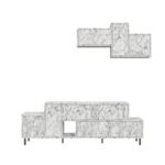 Mourah Hermes Tv Unit Up To 50 Inches With Storage - White Marble - 2 Years Warranty