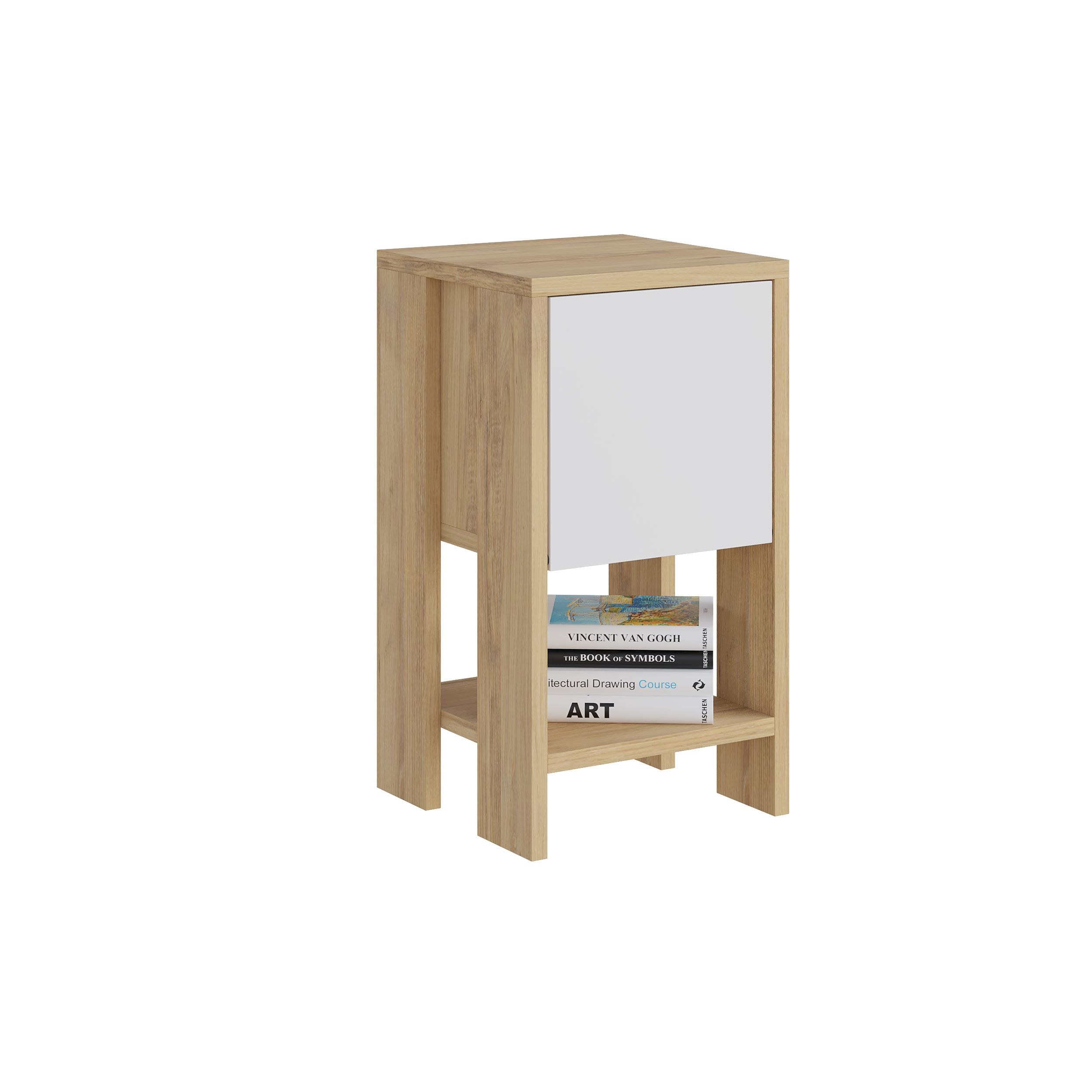 Mourah Ema Nightstand - Oak/White - 2 Years Warranty - Image 2