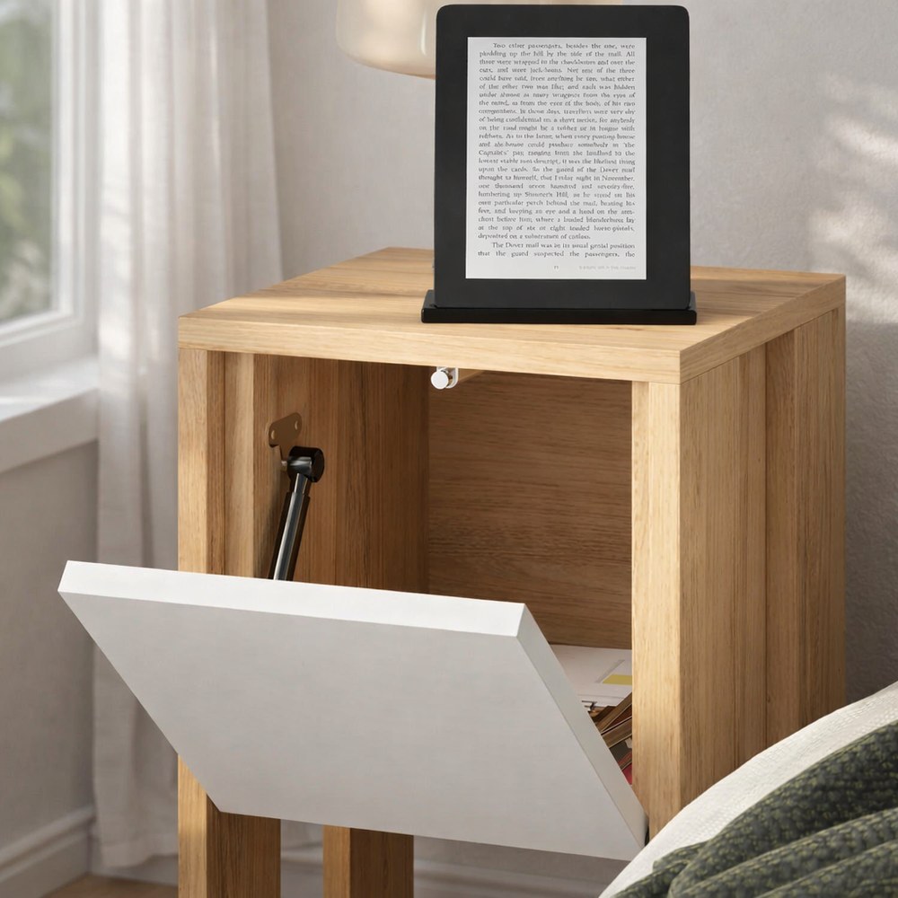 Mourah Ema Nightstand - Oak/White - 2 Years Warranty - Image 5