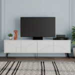 Mourah Dune Tv Stand Up To 70 Inches With Storage - White - 2 Years Warranty