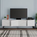 Mourah Dune Tv Stand Up To 70 Inches With Storage - White - 2 Years Warranty