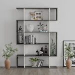 Mourah Mito Bookcase - Retro Grey/Ancient White - 2 Years Warranty