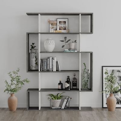 Mourah Mito Bookcase - Retro Grey/Ancient White - 2 Years Warranty