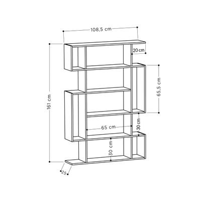 Mourah Mito Bookcase - Retro Grey/Ancient White - 2 Years Warranty - Image 3