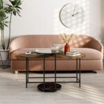 Mourah Cuddle Coffee Table- Brown/Black Marble - 2 Years Warranty
