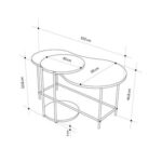 Mourah Cuddle Coffee Table- Brown/Black Marble - 2 Years Warranty