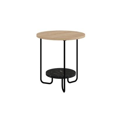 Mourah Corro Side Table Oak/Black Marble - 2 Years Warranty - Image 2