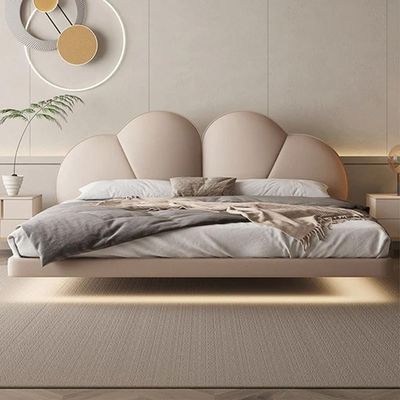 Danon Upholstered BedSuper King 200 x 200 in Beige Color - Image 2