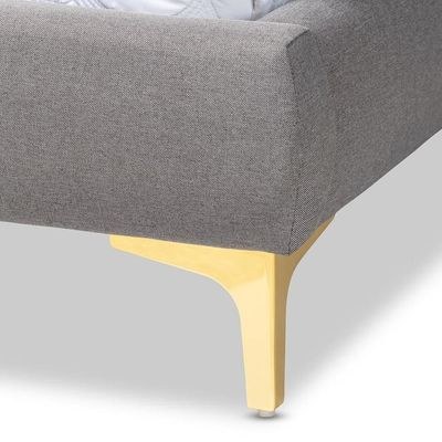 Indigo Platform Bed Single 100 x 200-Grey-Elegant Upholstered Bed with Button Tufted-Modern Design with Padded Headboard-Sturdy Base-Soft Fabric Finish-Ideal for Bedrooms & Villas - Image 5