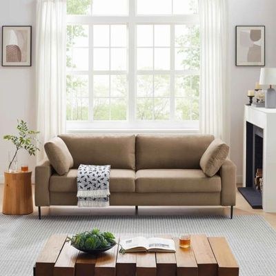 Jeses 3 Seater Fabric SofaLIGHT | BROWN
