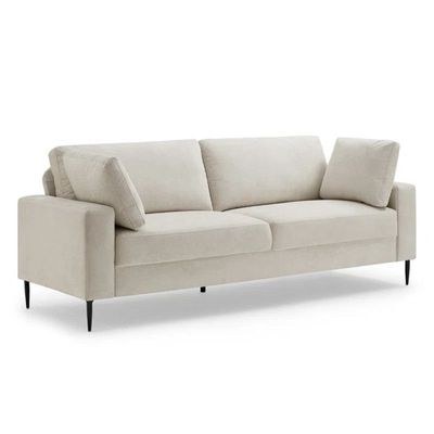 Jeses 3 Seater Fabric Sofa| WHITE - Image 3