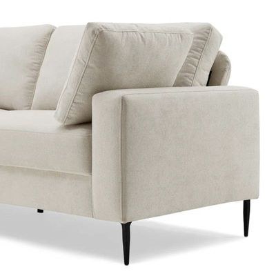 Jeses 3 Seater Fabric Sofa| WHITE - Image 4