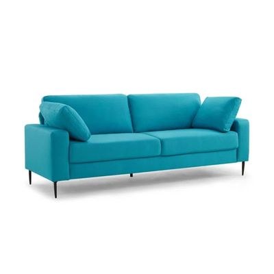 Jeses 3 Seater Fabric Sofa| TURQUOISE - Image 4
