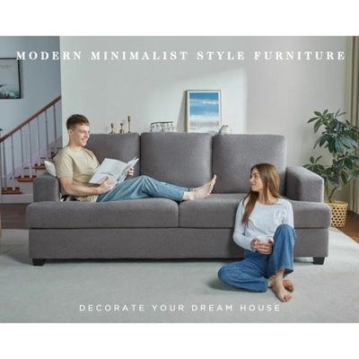 Boileau 3 Seater Fabric Sofa| GREY - Image 2