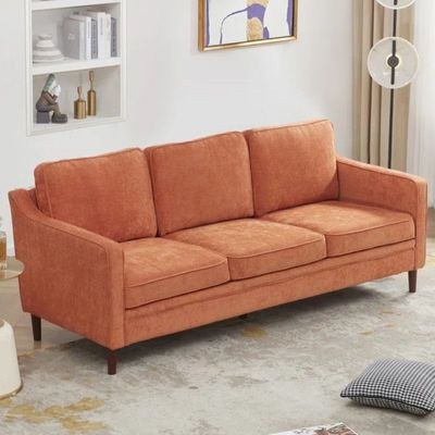 Azriah 3 Seater Fabric Sofa| ORANGE - Image 2